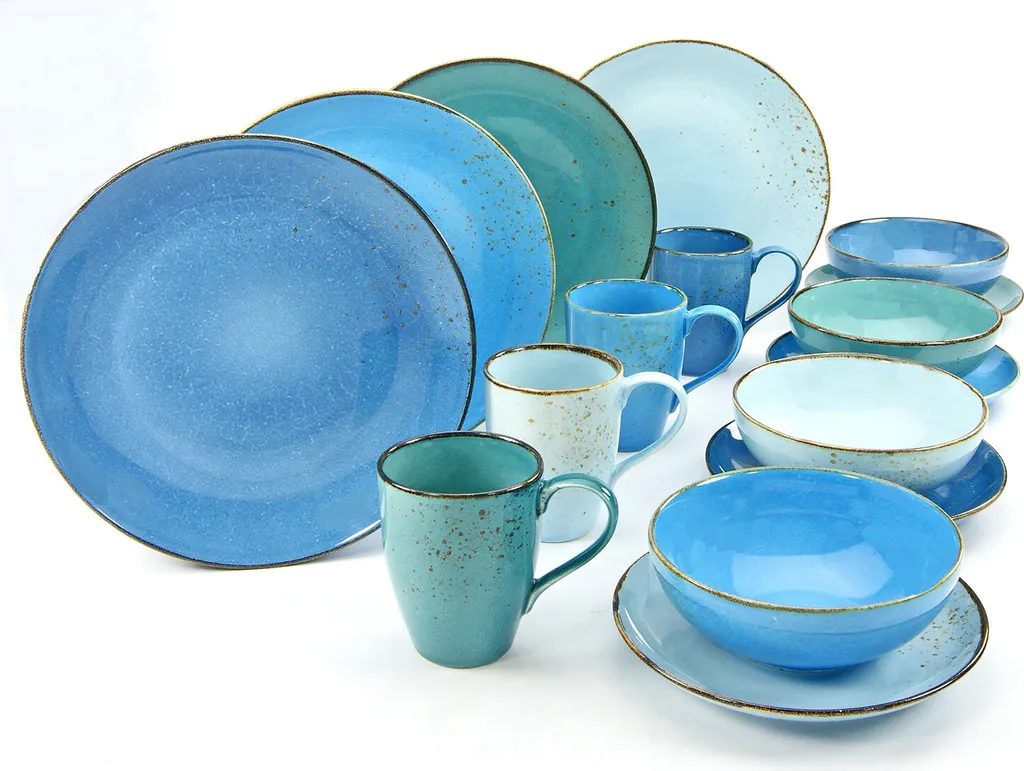 CreaTable 20157 Kombiservice Nature Collection Aqua Für 4 Personen, Steinzeug, Aqua (1 Set, 16-teilig) – Bild 8