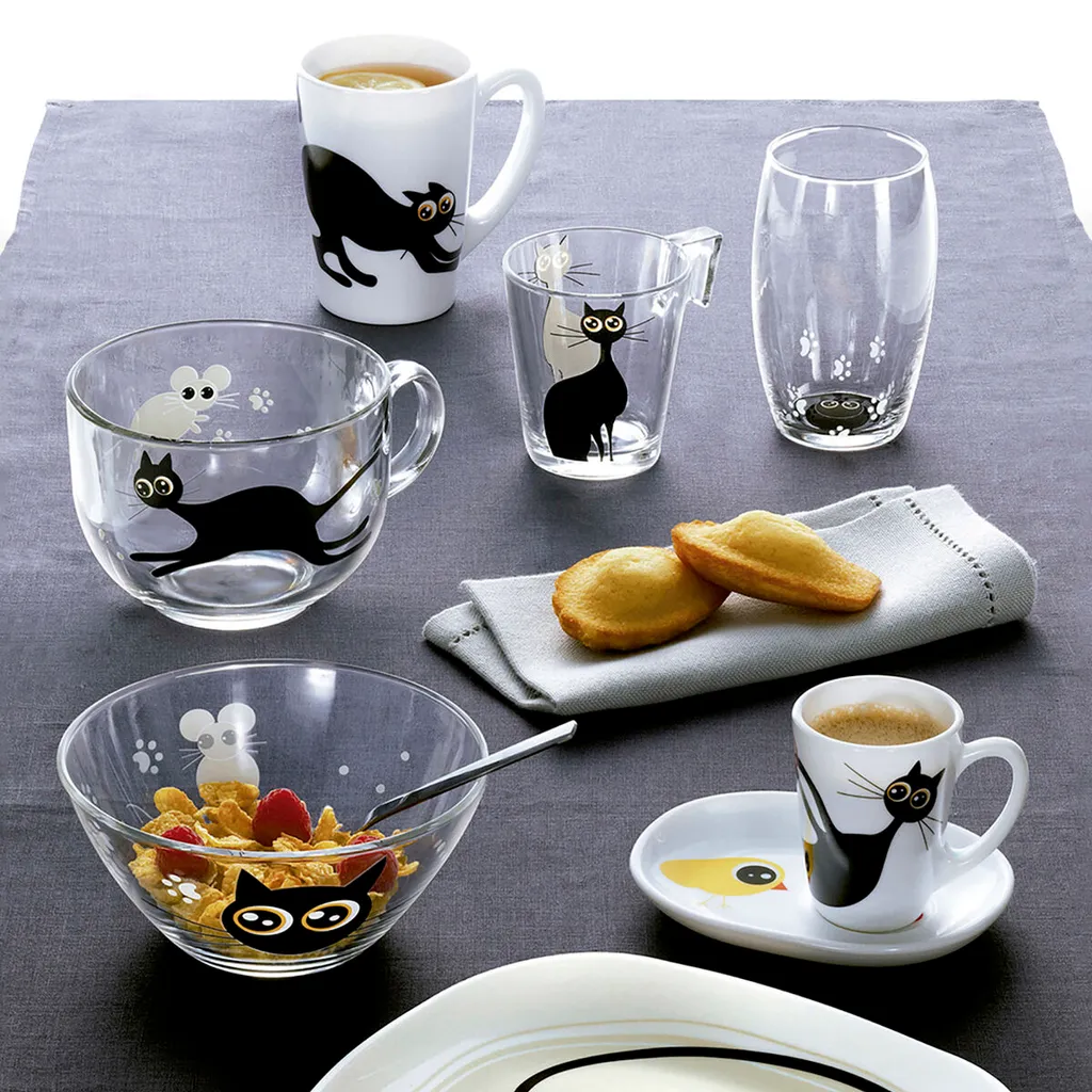 Tazza Luminarc Mistigri Grande Trasparente Gatto Vetro (500 Ml) (6 Unità) – Bild 2