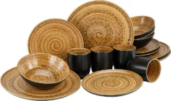 CreaTable 23365 Kombiservice Villa Romana Für 4 Personen, Steingut (1 Set, 16-teilig)