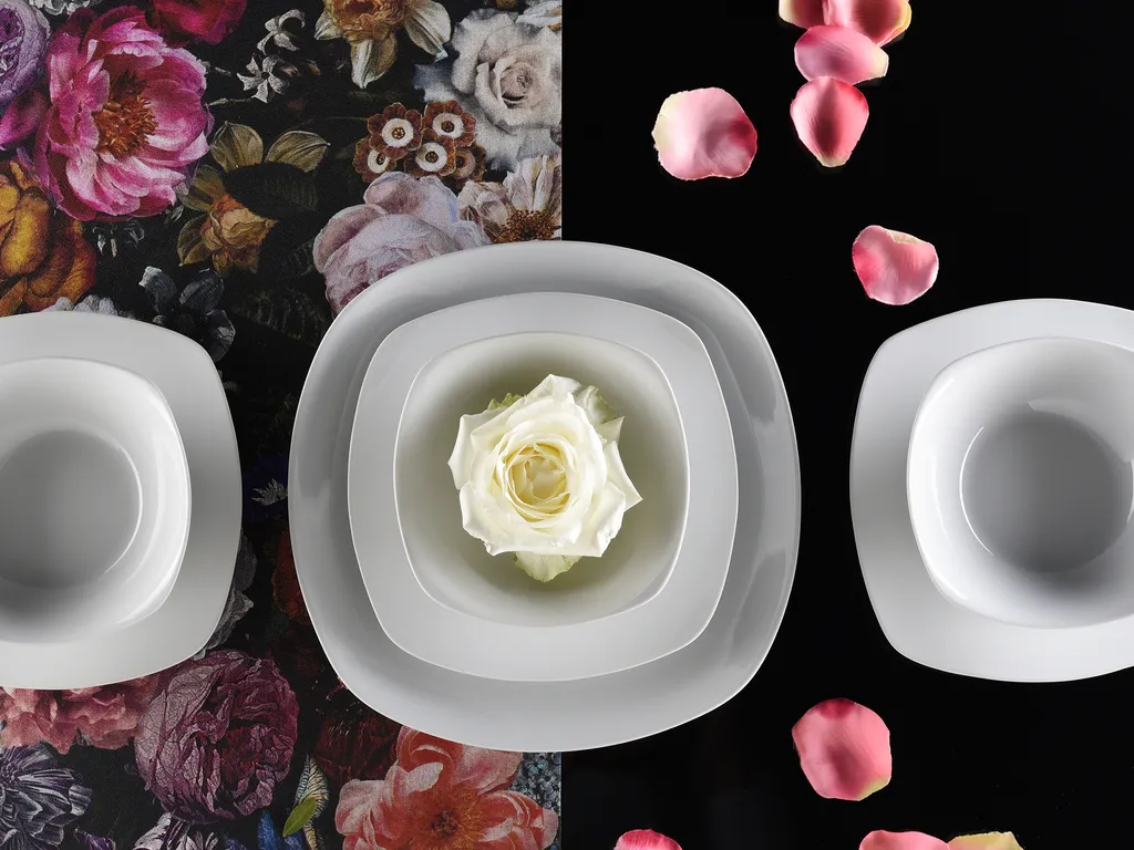 CreaTable 13915 Kombiservice Square Für 4 Personen, Porzellan, Weiß (1 Set, 16-teilig) – Bild 4