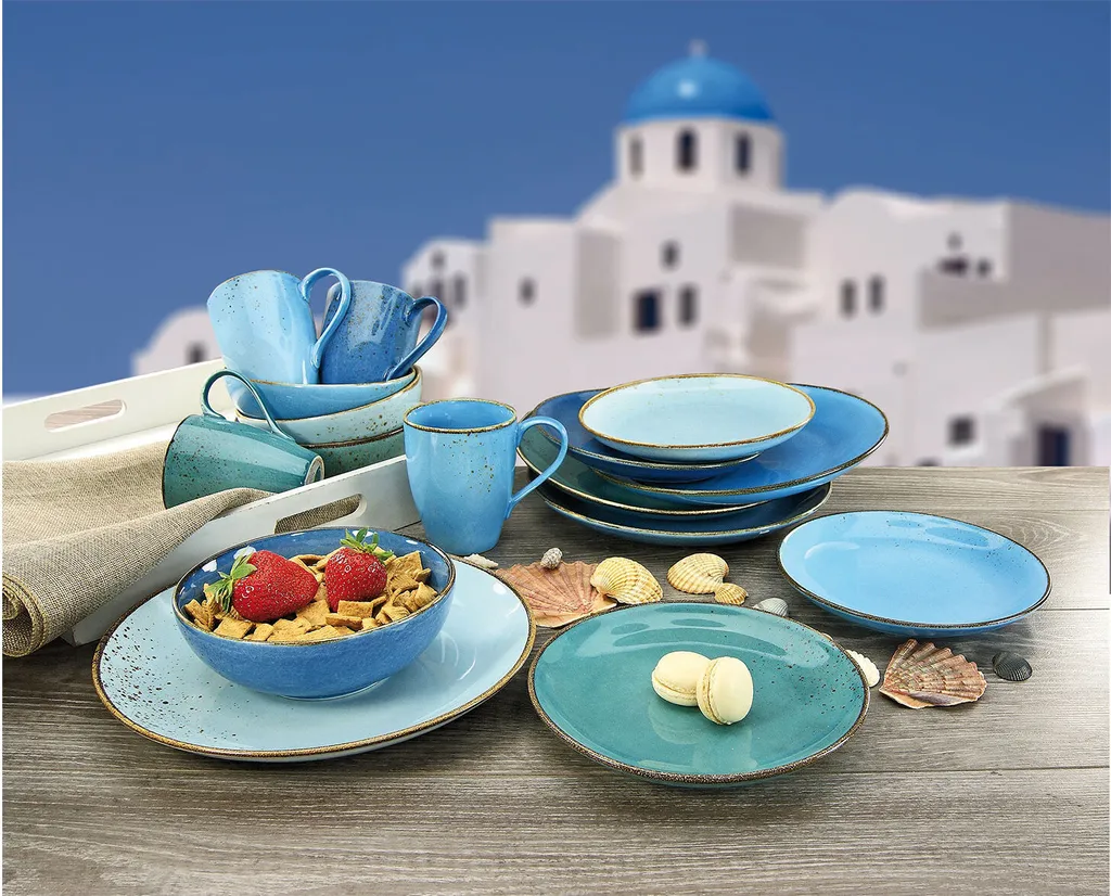 CreaTable 20157 Kombiservice Nature Collection Aqua Für 4 Personen, Steinzeug, Aqua (1 Set, 16-teilig) – Bild 9