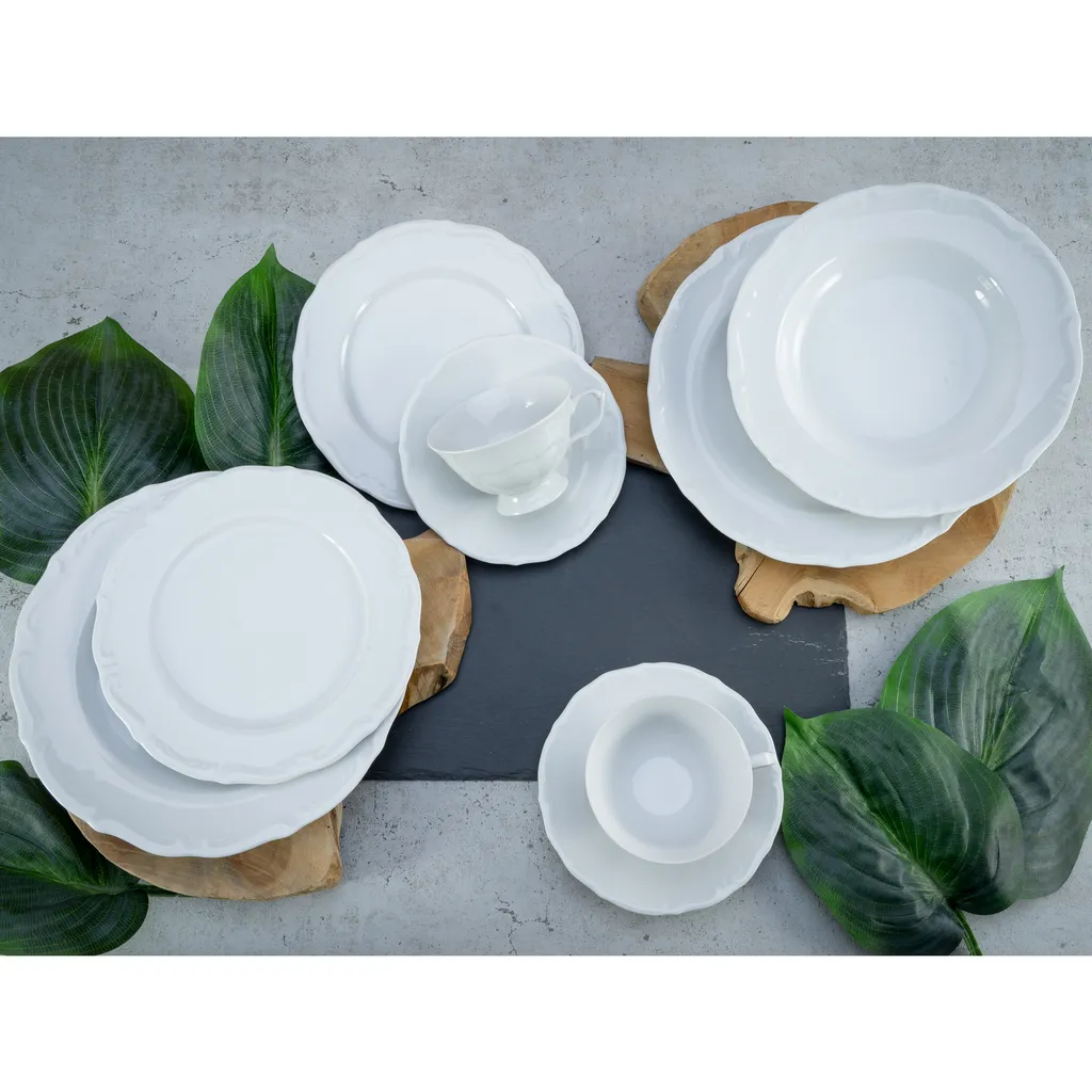 CreaTable 16135 Kombiservice Maria Theresia Für 6 Personen, Porzellan, Weiß (1 Set, 30-teilig) – Bild 3