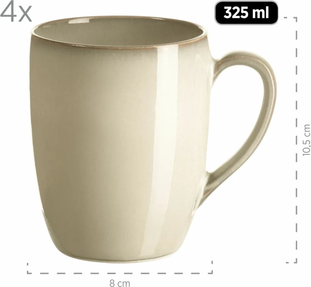 Mäser 931736 Kombiservice Ossia Für 4 Personen, Steinzeug, Grau (1 Set, 16-teilig) – Bild 8