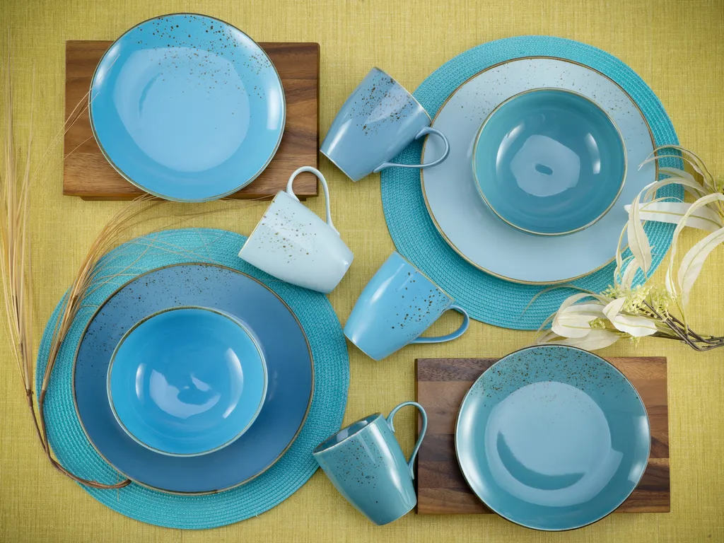 CreaTable 20157 Kombiservice Nature Collection Aqua Für 4 Personen, Steinzeug, Aqua (1 Set, 16-teilig) – Bild 4