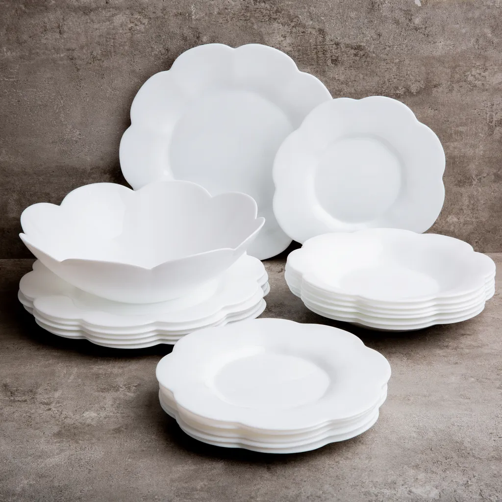 Tafelservice Flore 19 Tlg. Weiß LUMINARC – Bild 2