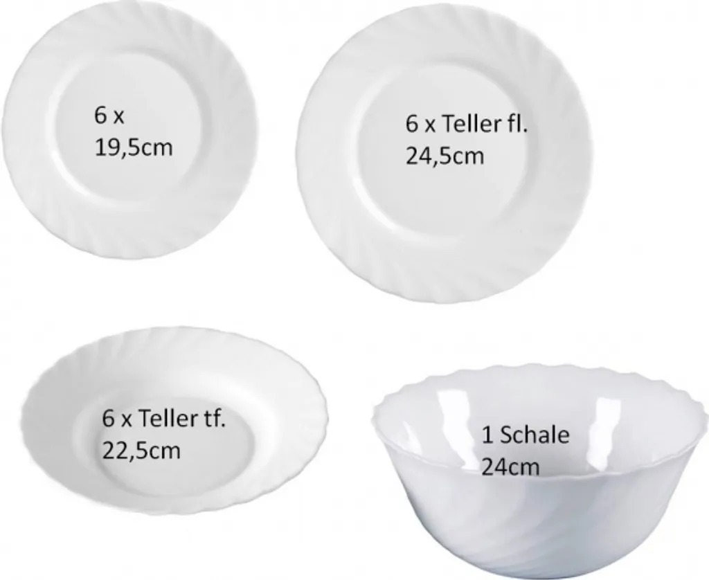 Luminarc 19tlg. Tellerset + Schale Trianon – Bild 2