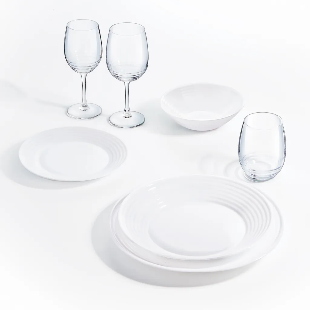 Tafelservice Harena 18-teilig Weiß LUMINARC Essservice Geschirrset Tafelset – Bild 7