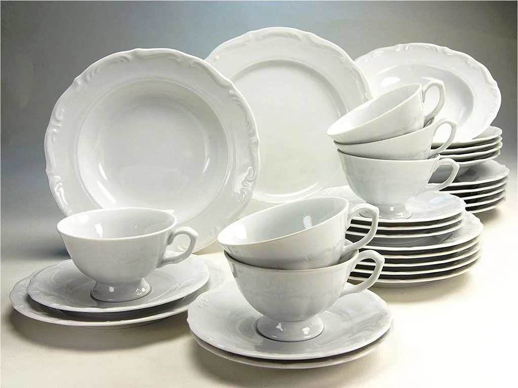CreaTable 16135 Kombiservice Maria Theresia Für 6 Personen, Porzellan, Weiß (1 Set, 30-teilig) – Bild 4