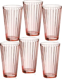 Ritzenhoff & Breker Longdrinkglas "LAWE" 400 Ml Rosa 6 Stück