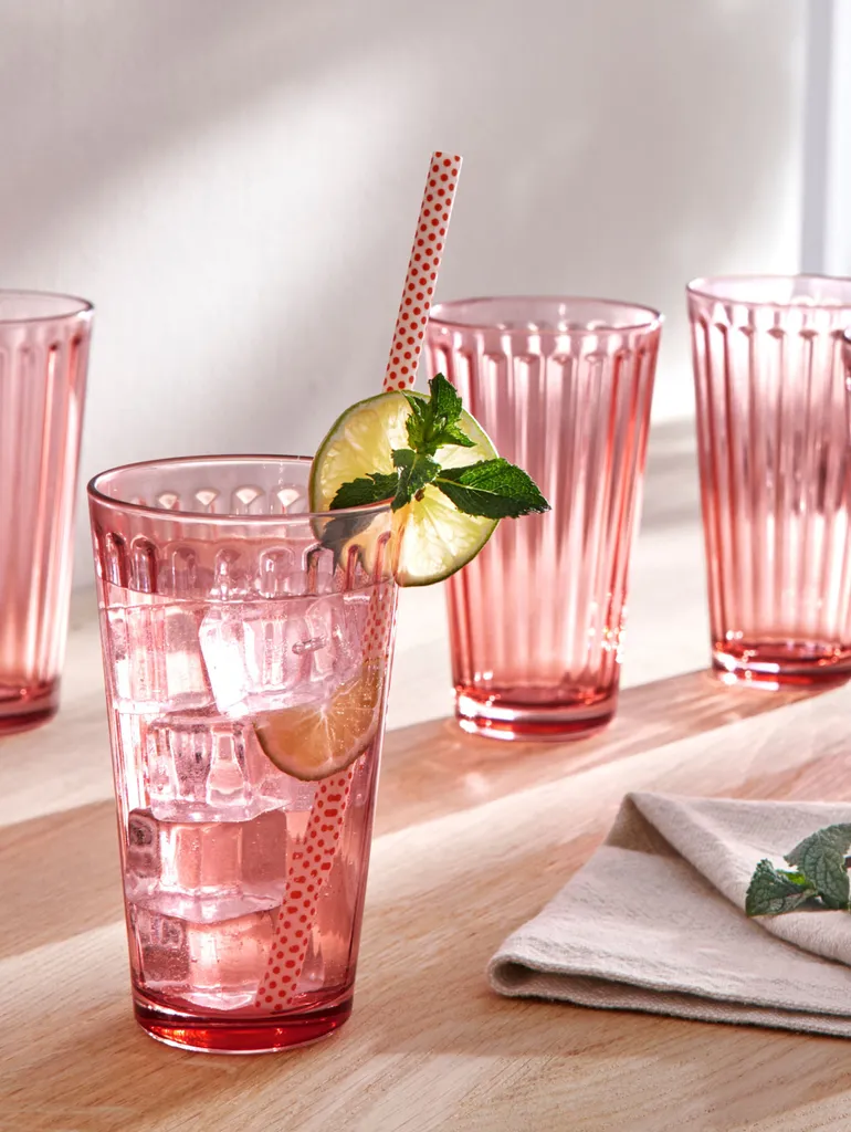 Ritzenhoff & Breker Longdrinkglas "LAWE" 400 Ml Rosa 6 Stück – Bild 7