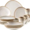 Mäser 931991 Kombiservice La Sinfonia Für 4 Personen, Steinzeug, Beige/creme-weiß (1 Set, 16-teilig)