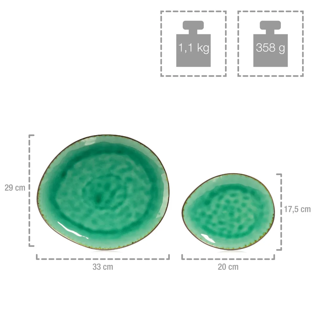 Sänger SÄNGER Steingut Geschirrset Palm Beach, Tafelservice & Servierplatten Set 23 Teilig Für 4 Personen – Bild 8