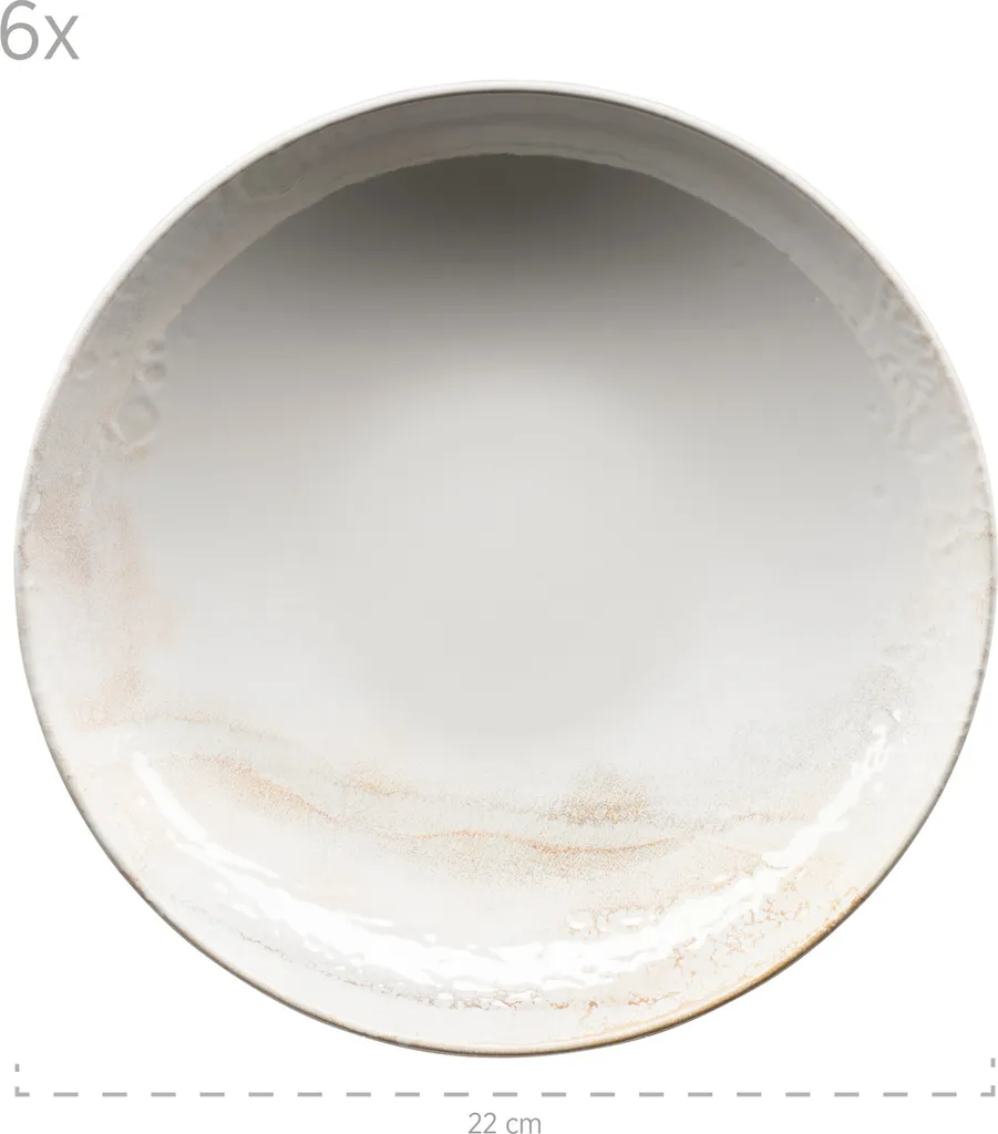 Mäser 931949 Tafelservice Ossia Für 6 Personen, Steinzeug, Weiß/beige (1 Set, 18-teilig) – Bild 4