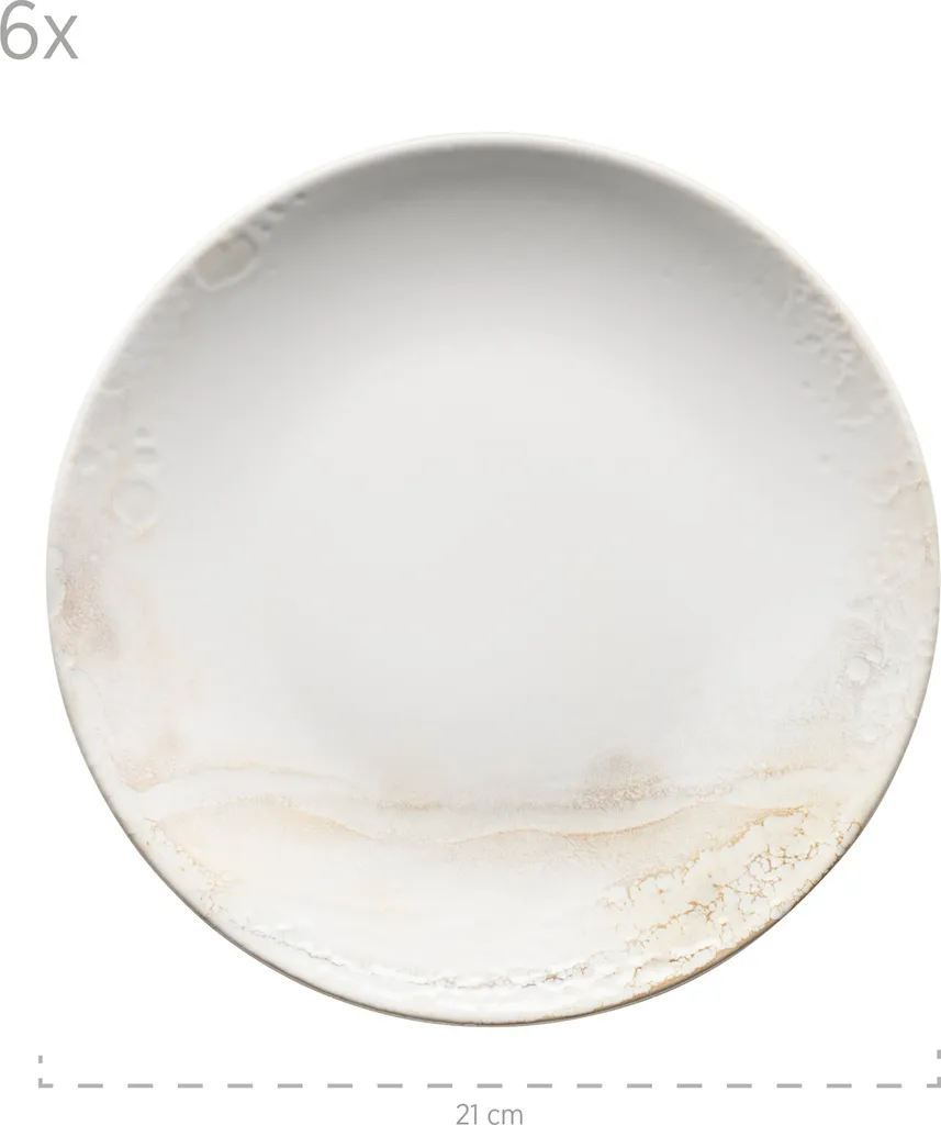 Mäser 931949 Tafelservice Ossia Für 6 Personen, Steinzeug, Weiß/beige (1 Set, 18-teilig) – Bild 3