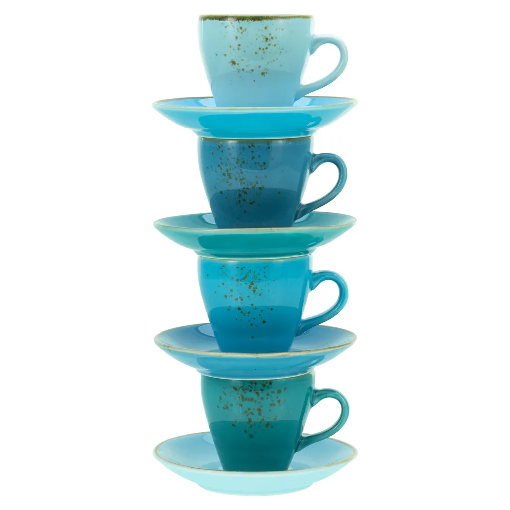 CreaTable 23698 Espressotassen-Set Nature Collection Für 4 Personen, Steinzeug, Mehrfarbig (1 Set, 8-teilig) – Bild 2