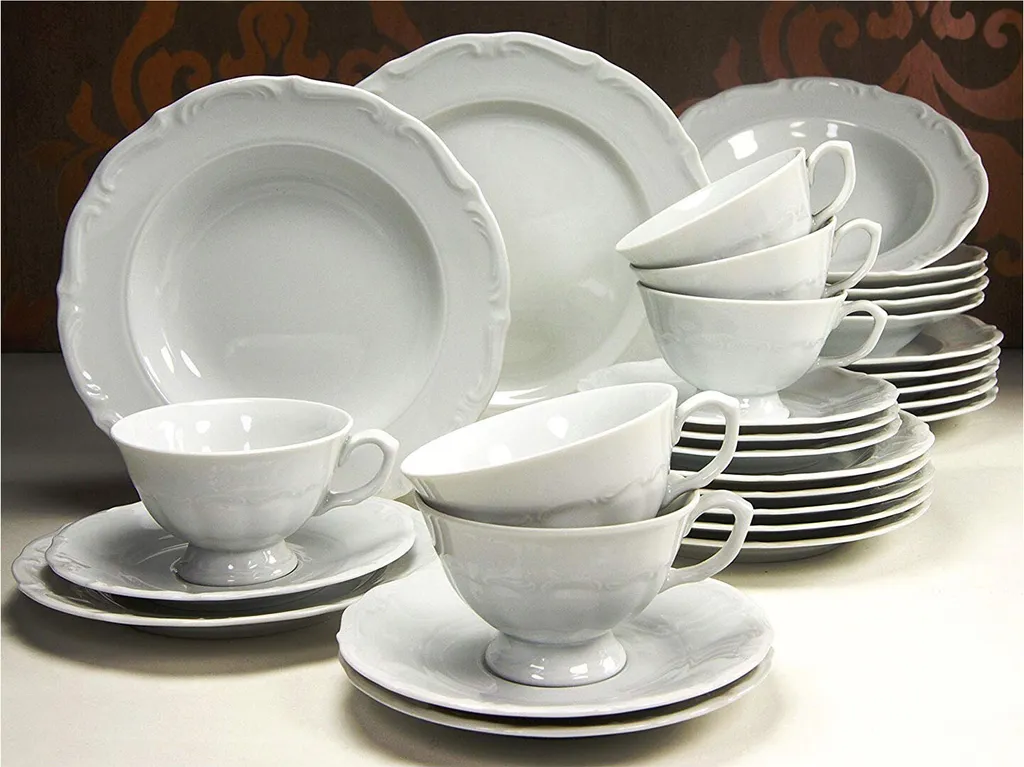 CreaTable 16135 Kombiservice Maria Theresia Für 6 Personen, Porzellan, Weiß (1 Set, 30-teilig) – Bild 7