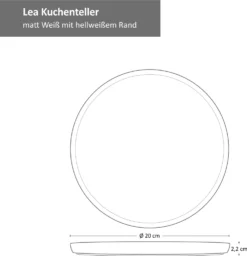 18tlg. Kaffeeservice Lea 6 Personen Kuchenteller Kaffee-Tasse Weiß Steingut