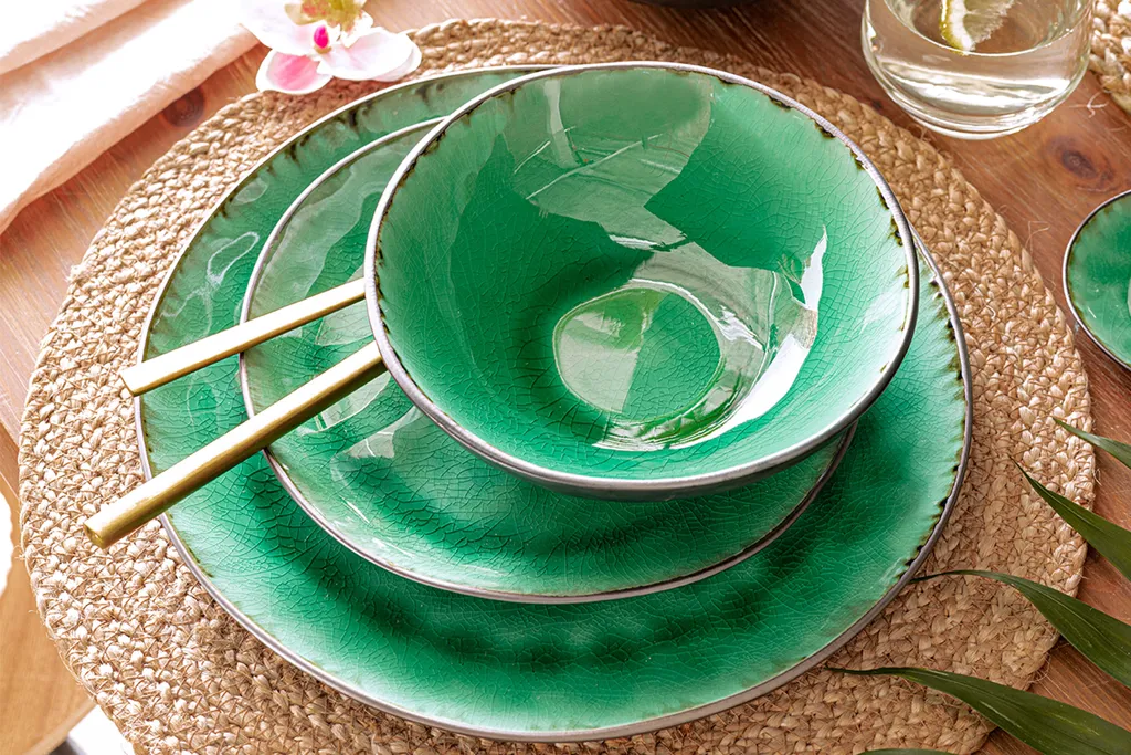 Sänger SÄNGER Steingut Geschirrset Palm Beach, Tafelservice & Servierplatten Set 23 Teilig Für 4 Personen – Bild 3