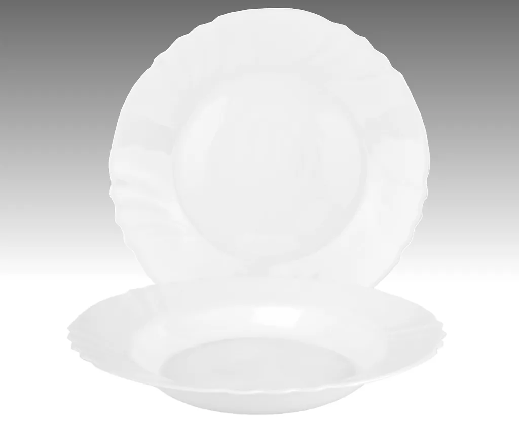 EBRO Tafelservice, 12tlg., Speiseteller + Suppenteller, Essteller, Opal-Hartglas – Bild 2