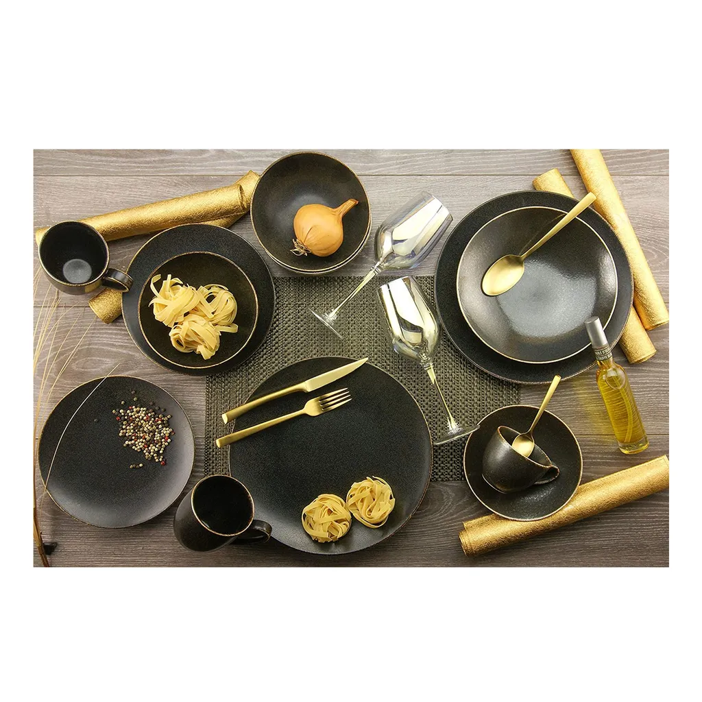 CreaTable 22409 Tafelservice Rusty Für 8 Personen, Porzellan, Braun (1 Set, 12-teilig) – Bild 6