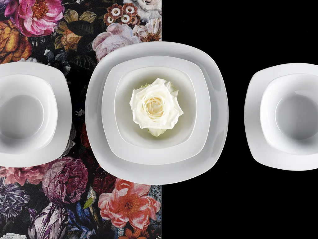 CreaTable 13915 Kombiservice Square Für 4 Personen, Porzellan, Weiß (1 Set, 16-teilig) – Bild 5