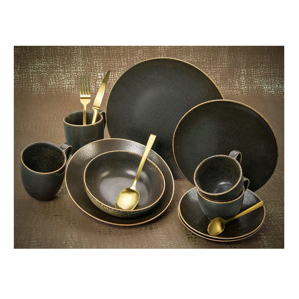 CreaTable 22409 Tafelservice Rusty Für 8 Personen, Porzellan, Braun (1 Set, 12-teilig) – Bild 7