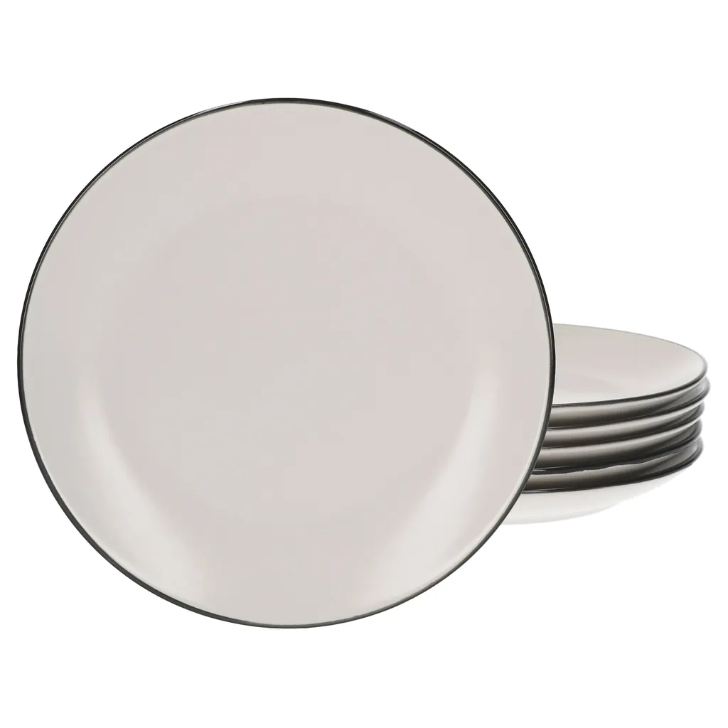 24tlg. Geschirrset Campo Creme 6 Pers. Kaffeebecher Suppenteller Kuchenteller Speiseteller – Bild 3