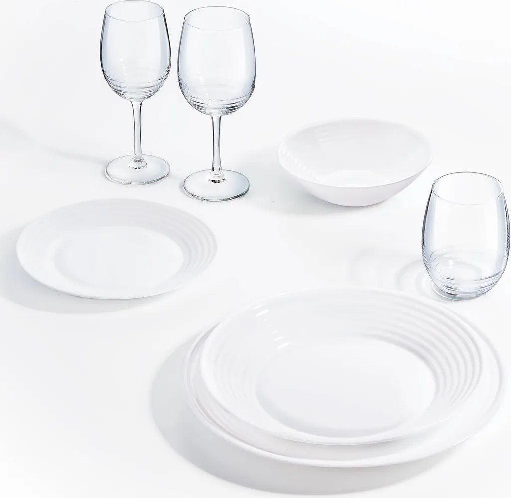 Tafelservice Harena 18-teilig Weiß LUMINARC Essservice Geschirrset Tafelset – Bild 6