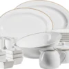 Mäser 931735 Kombiservice Professional Dining Für 6 Personen, Porzellan, Weiß (1 Set, 24-teilig)