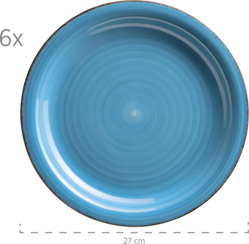 Mäser 931602 Tafelservice Lumaca Für 6 Personen, Steingut, Dunkelblau (1 Set, 12-teilig) – Bild 2