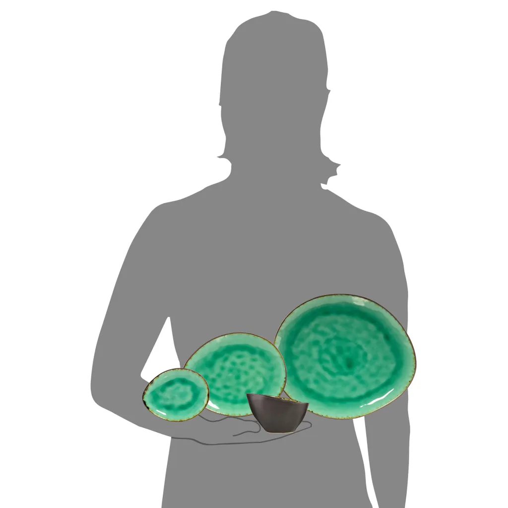 Sänger SÄNGER Steingut Geschirrset Palm Beach, Tafelservice & Servierplatten Set 23 Teilig Für 4 Personen – Bild 9